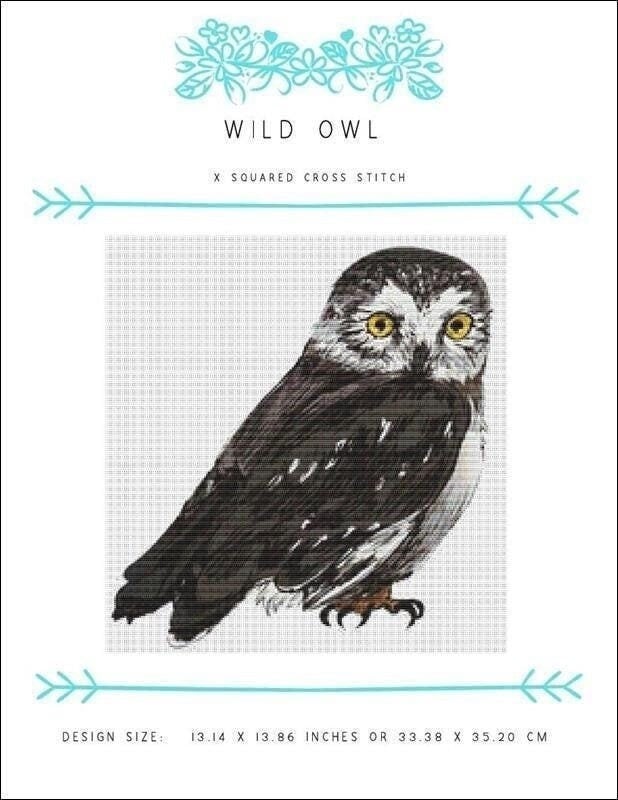 Wild Owl Counted Cross Stitch Pattern by X Squared Cross Stitch