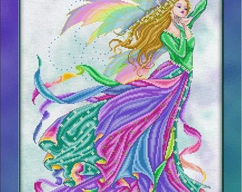 Fairy of the Rainbow Counted Cross Stitch Pattern