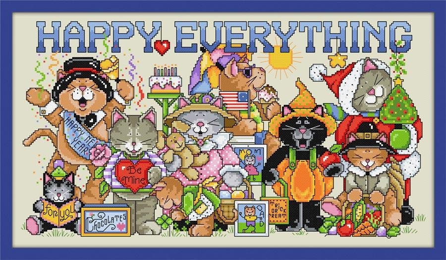 Happy Everything Counted Cross Stitch Pattern