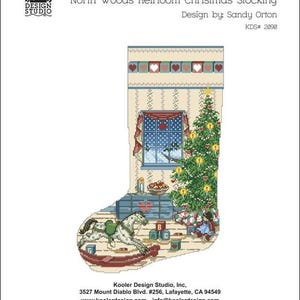 Bas de Noël héritage North Woods, motif point de croix compté de Kooler Designs