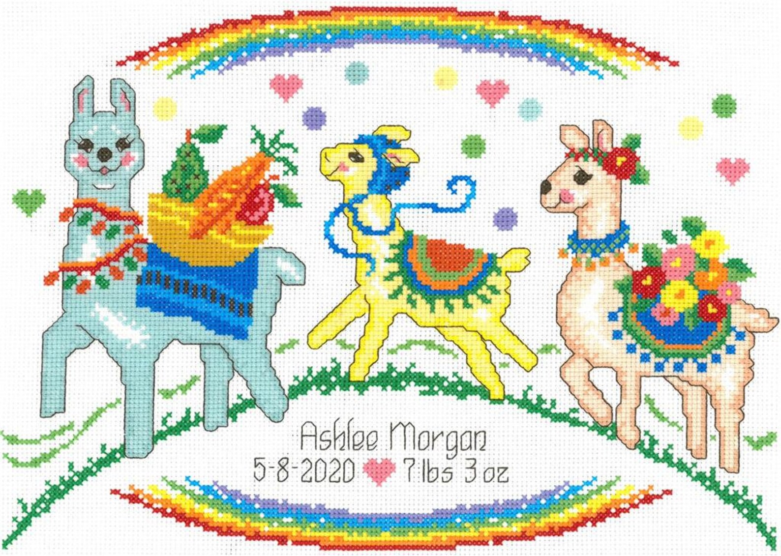 Llama Birth Record Counted Cross Stitch Kit - Etsy