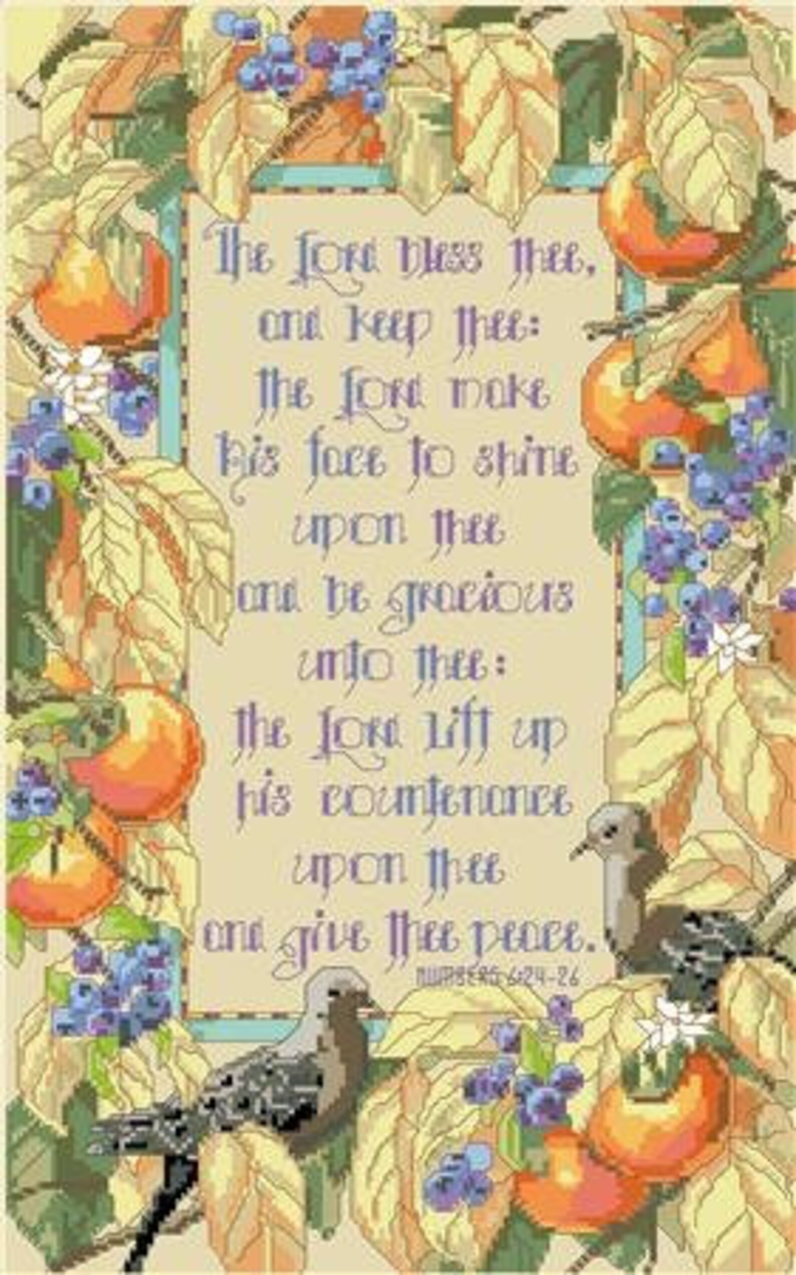 Cross Stitch Pattern - Bless Thee and Keep Thee by Kooler Designs - Etsy