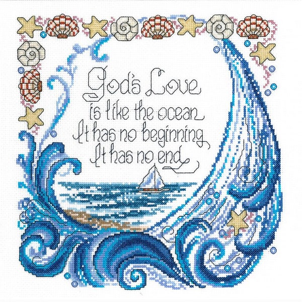 God's Love Counted Cross Stitch Kit or Pattern