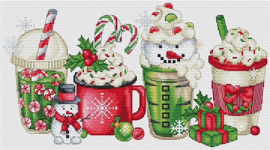 Christmas Coffees Counted Cross Stitch Pattern - Etsy