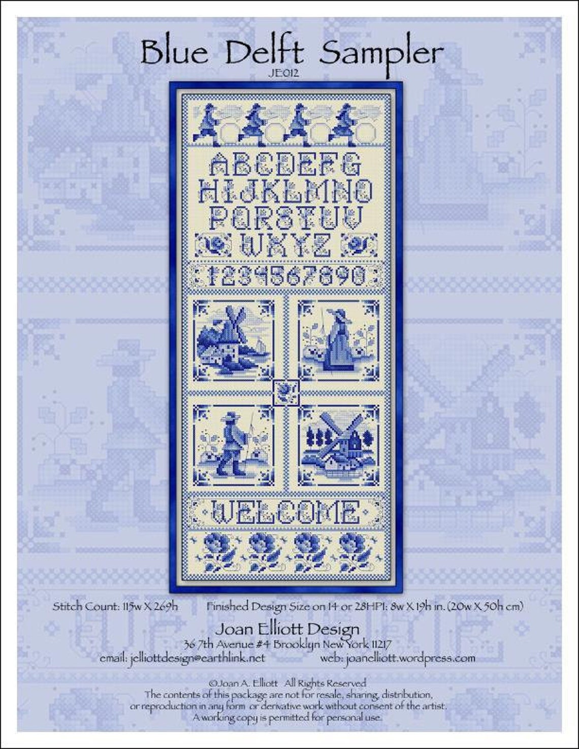 Blue Delft Sampler Counted Cross Stitch Pattern Etsy