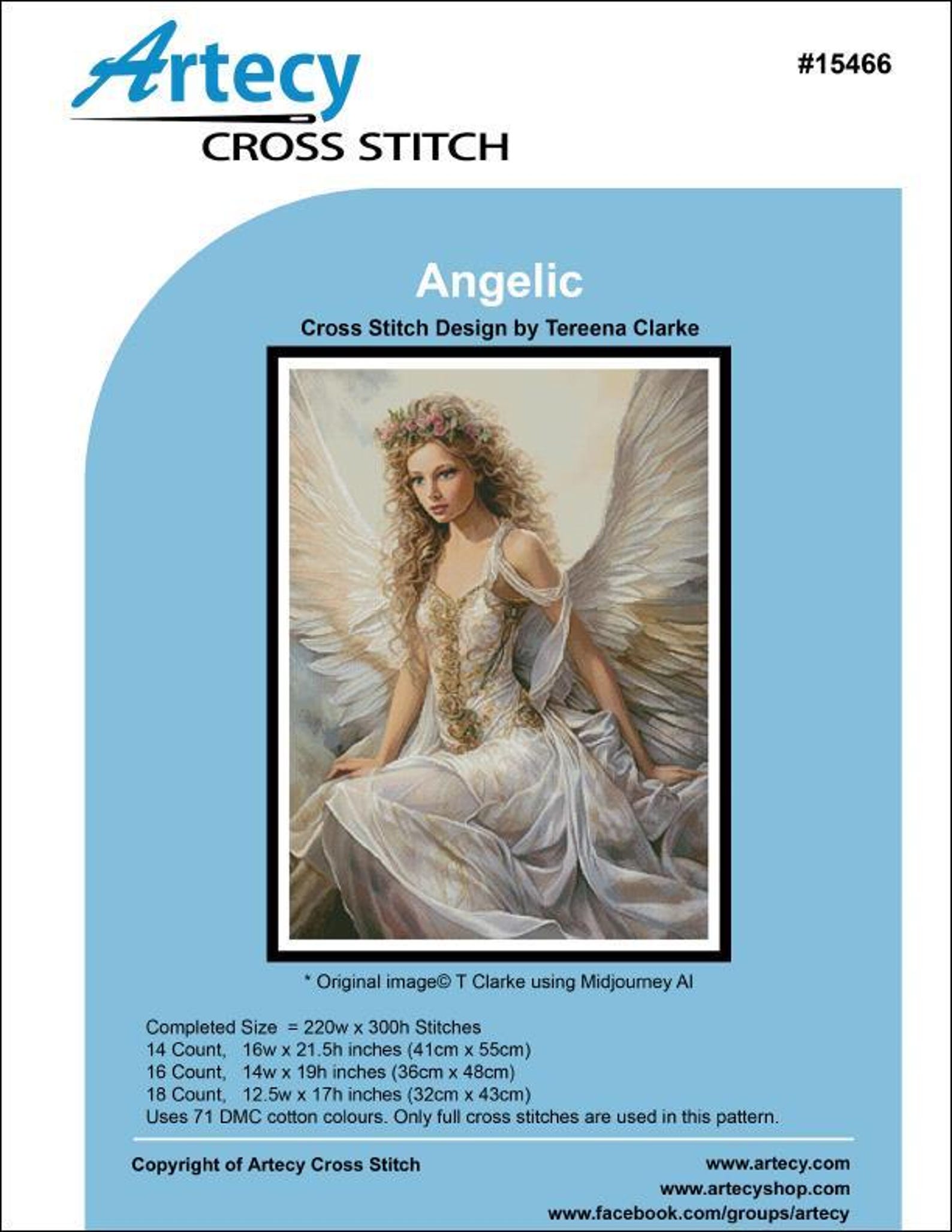 Choice of 2 Sizes - Angelic Counted Cross Stitch Pattern by Artecy ...