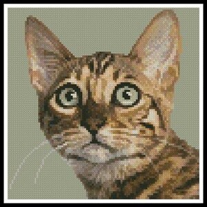 Mini Bengal Cat Counted Cross Stitch Pattern