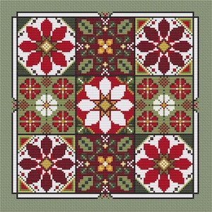 Poinsettia Counted Cross Stitch Pattern Carolyn Manning Designs