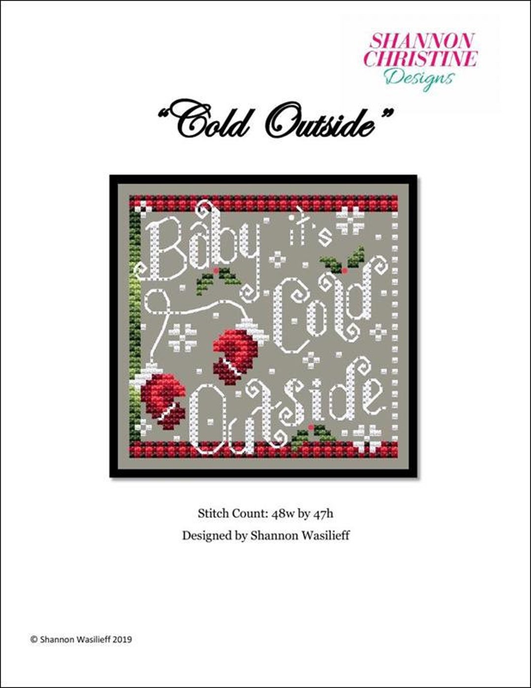 Cold Outside Counted Cross Stitch Pattern by Shannon Christine Designs ...