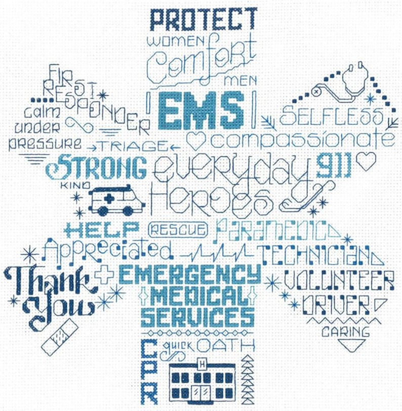 Cross Stitch Pattern - Let's Appreciate EMS by Imaginating, Four Page ...