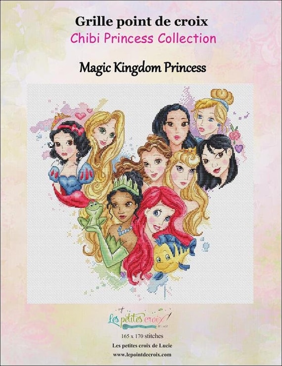 Magic Kingdom Princesses Counted Cross Stitch Pattern - Etsy