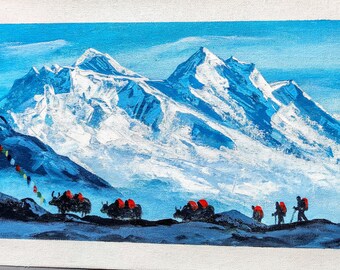 Himalayas Painting | Etsy