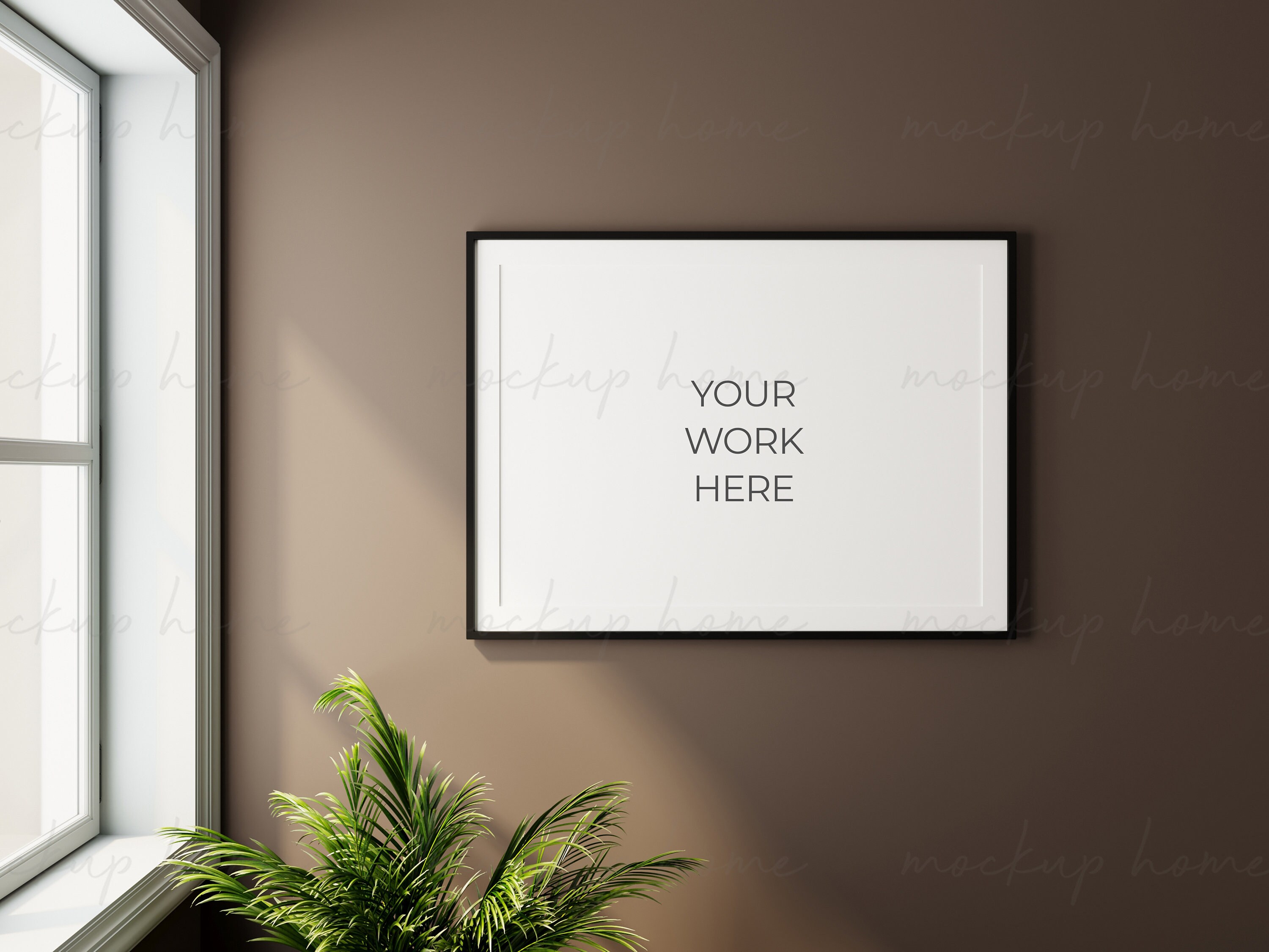 Horizontal frame mockup A4 black mockup Horizontal mockup Etsy