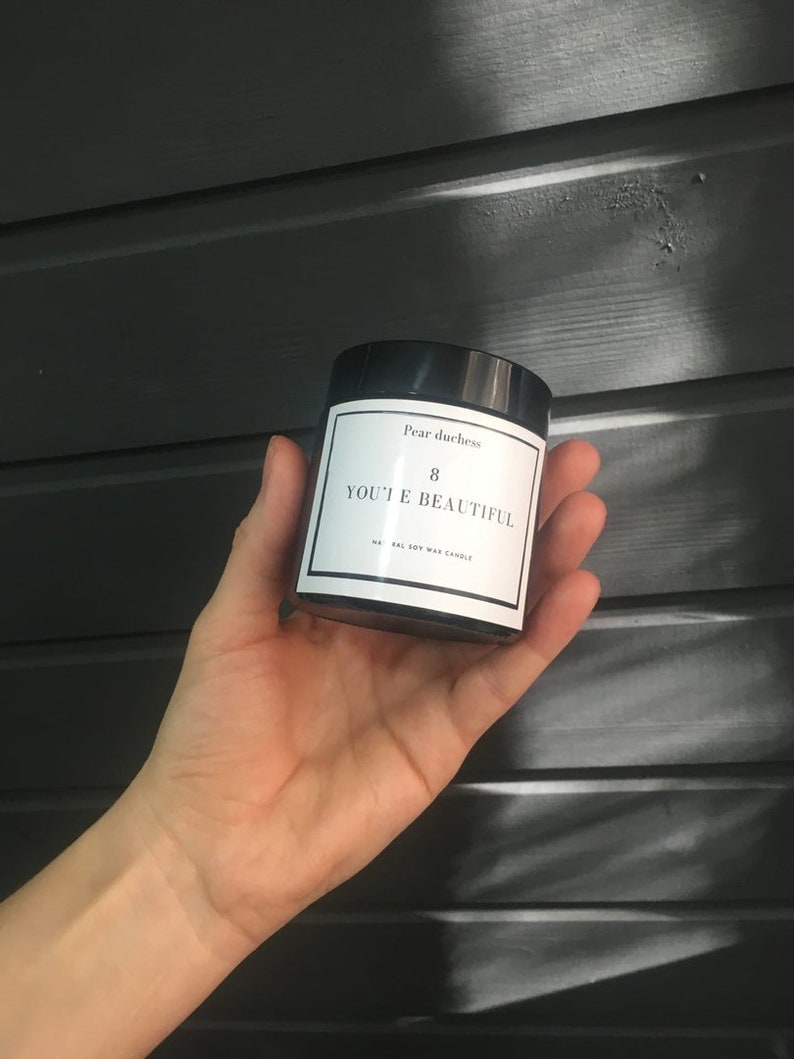 Rusian soy candle handmade mood girl present box 100/% vegan gift Motivational Scented CANDLE You re beautiful