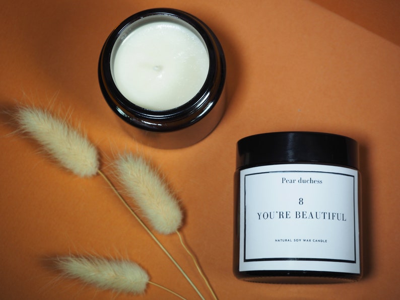 Rusian soy candle handmade mood girl present box 100/% vegan gift Motivational Scented CANDLE You re beautiful