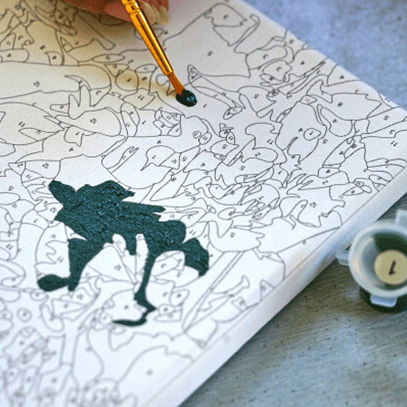 Paint by Numbers Kiteiffel Tower Under the Blue Sky DIY Etsy