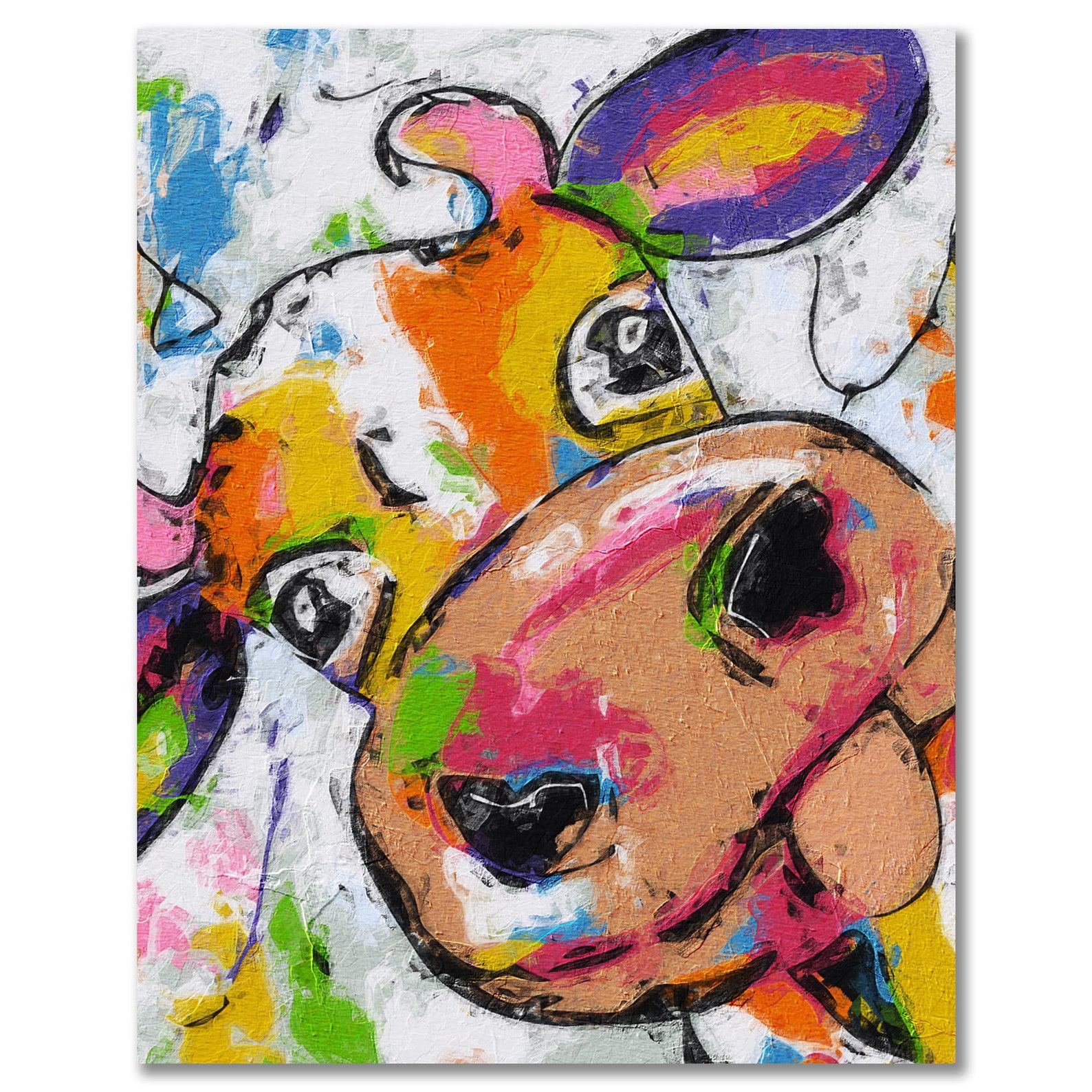 Paint By Numbers KitColorful Cow cadeau de peinture diy Etsy