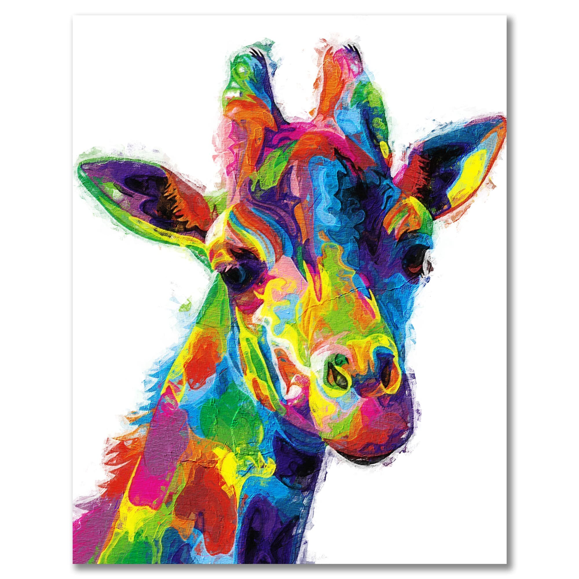 Paint by Numbers Kitcolorful Giraffe White Background DIY Etsy