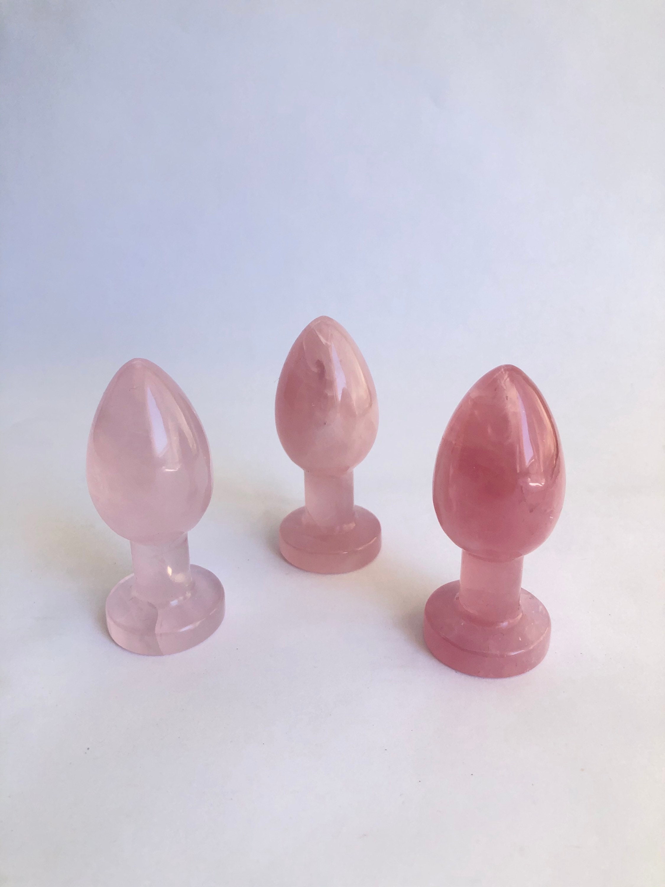 Rose Quartz Crystal Butt Plug Medium