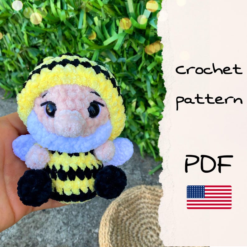 Amigurumi Bee Crochet Pattern – Bee Gnome Plush Toy PDF - Etsy