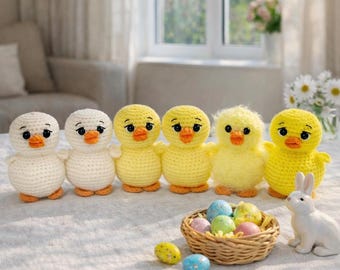 Crochet Duckling & Flower Nest Amigurumi Pattern (PDF)