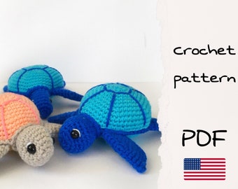 Crochet pattern Blue sea turtle, Turtle amigurumi, Baby turtle pattern, Sky blue turtle amigurumi, Crochet sea turtle, Amigurumi