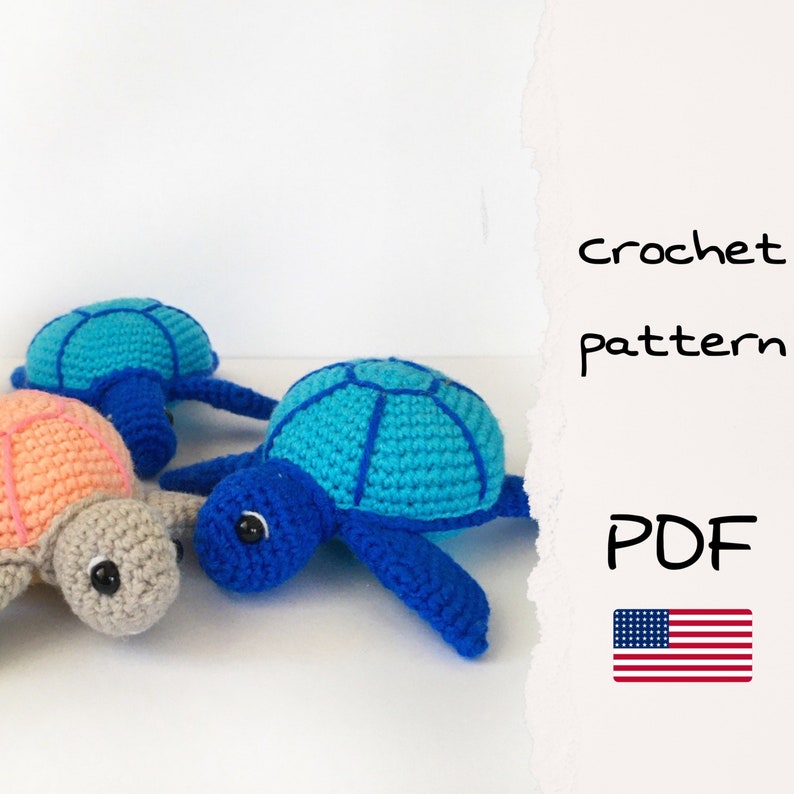 Crochet Blue Sea Turtle Amigurumi Pattern (PDF Pattern) - Etsy