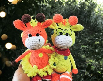 Amigurumi Giraffe Crochet Pattern: Boy and Girl Set (PDF)