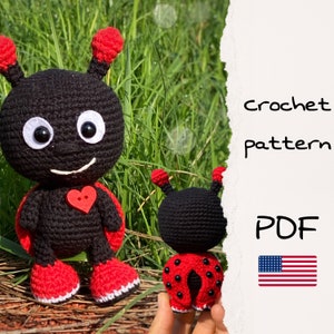 Crochet pattern Ladybug, amigurumi crochet pattern, Insects crochet pattern