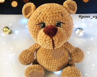 Patrón de oso amigurumi de crochet, osito de peluche PDF (inglés)