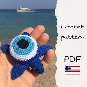 Crochet Turtle Pattern: Evil Eye Amigurumi (PDF Pattern)