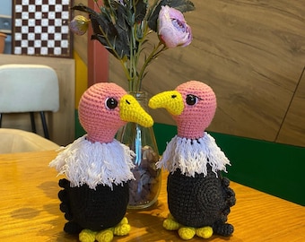 Amigurumi Bird Crochet Pattern – Vulture Plush Toy PDF, Unique Animal Design