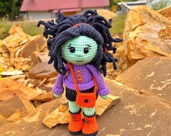 Halloween Witch Doll Amigurumi Crochet Pattern (PDF)