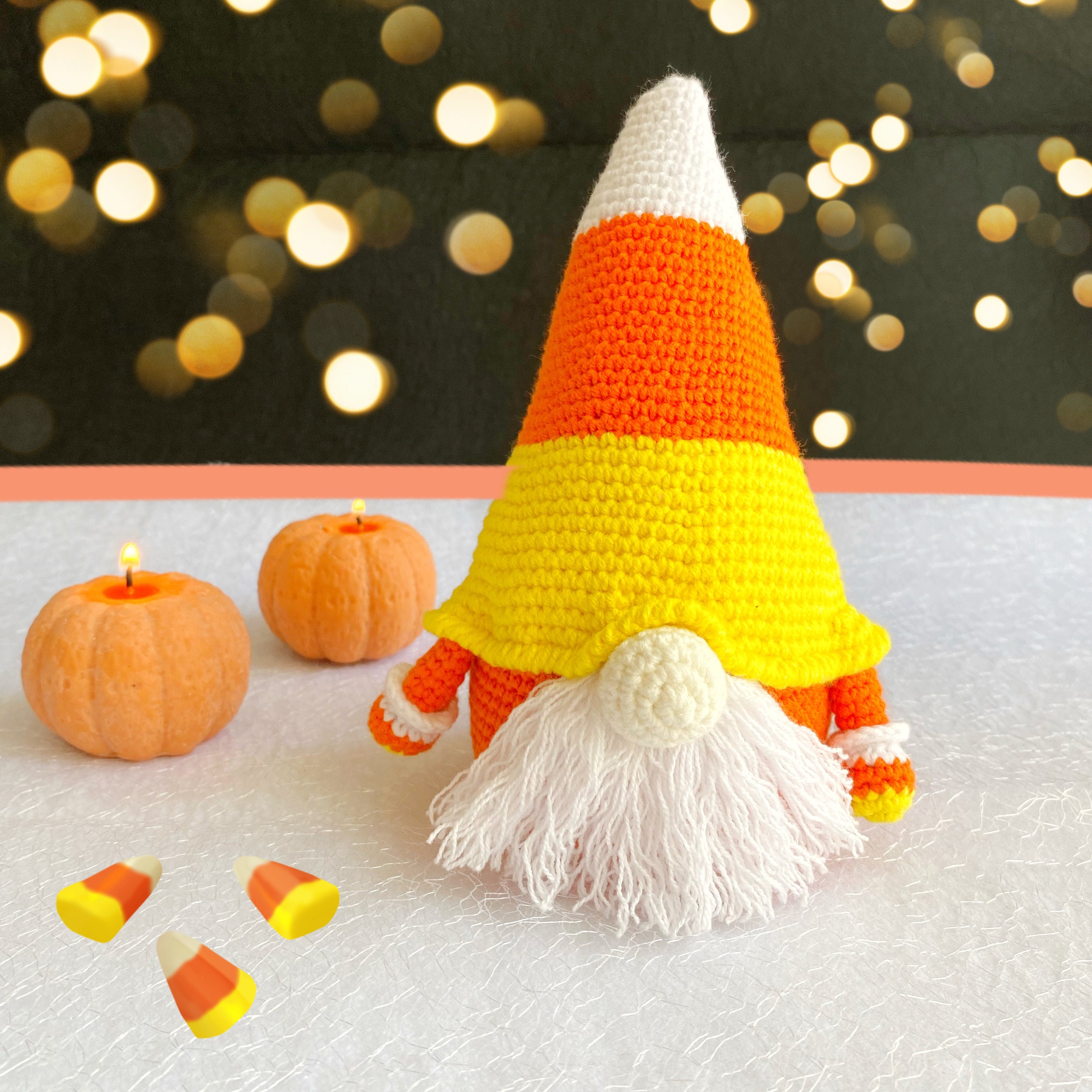 Crochet Pattern Candy Corn Gnome Amigurumi Candy Corn Gnome Etsy