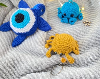 Ocean Animals Crochet Pattern Bundle – 3 Amigurumi Toy Patterns PDF