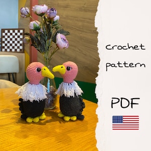 Vulture Amigurumi Crochet Pattern: Bird Animal Toy (PDF Pattern)