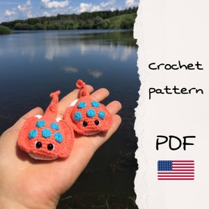 Crochet pattern Sea stingray, Crochet manta ray, Fish crochet pattern, Fish crochet pattern, amigurumi crochet pattern, Sea crafts,amigurumi