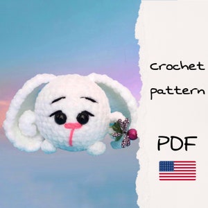 Bunny amigurumi crochet pdf pattern, Do not have sewn parts