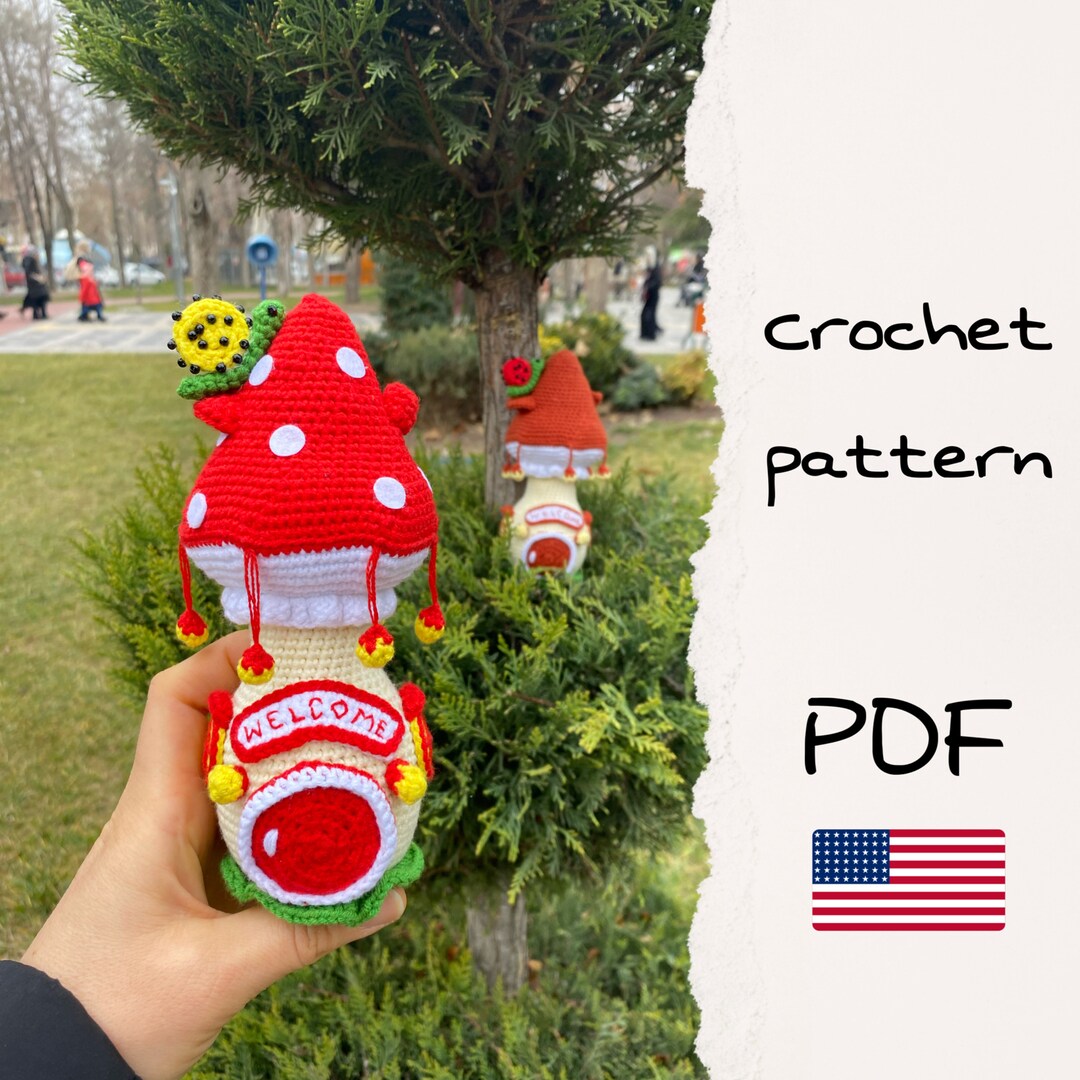 Mushroom House Amigurumi Crochet Pattern: Amanita Home Decor (PDF) - Etsy