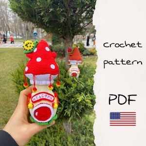 Mushroom House Amigurumi Crochet Pattern: Amanita Home Decor (PDF)