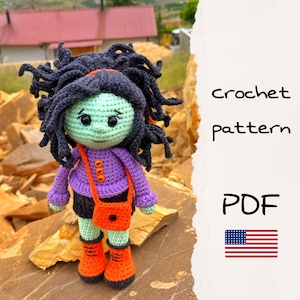 Halloween Witch Doll Amigurumi Crochet Pattern (PDF)