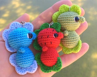 Crochet Seahorse Amigurumi Pattern, Sea Animal Keychain (PDF)