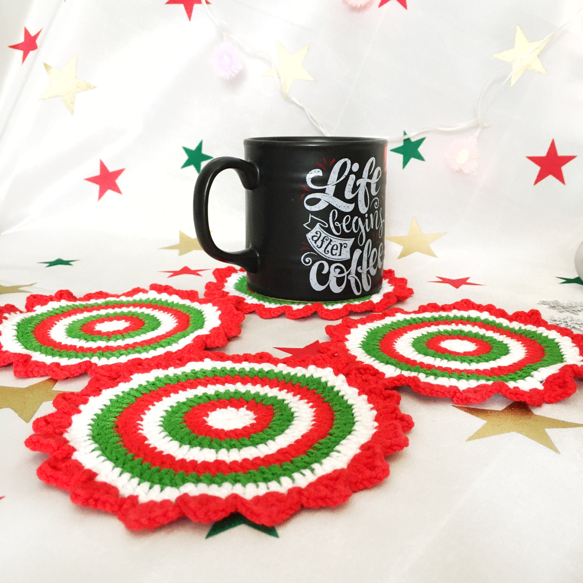 39 Christmas Coaster Crochet Patterns for Festive Table Decor, Gifts, and Cozy Holiday... 13 Christmas Coaster Crochet Pattern: Festive Table Decor