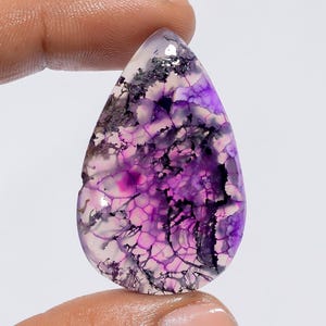 Pink Moss Agate Wonderful Loose Gemstone Pear Shape Cabochon For Making Jewelry 49 Ct. 39X25X6 mm AK-7612