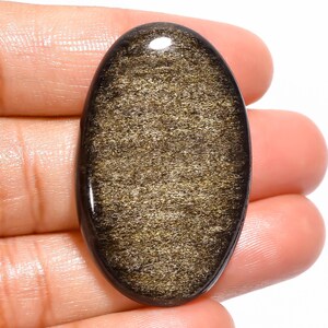 Outstanding A One Quality 100% Natural Golden Sheen Obsidian Oval Shape Cabochon Loose Gemstone For Making Jewelry 28 Ct 33X22X6 mm JMK12948