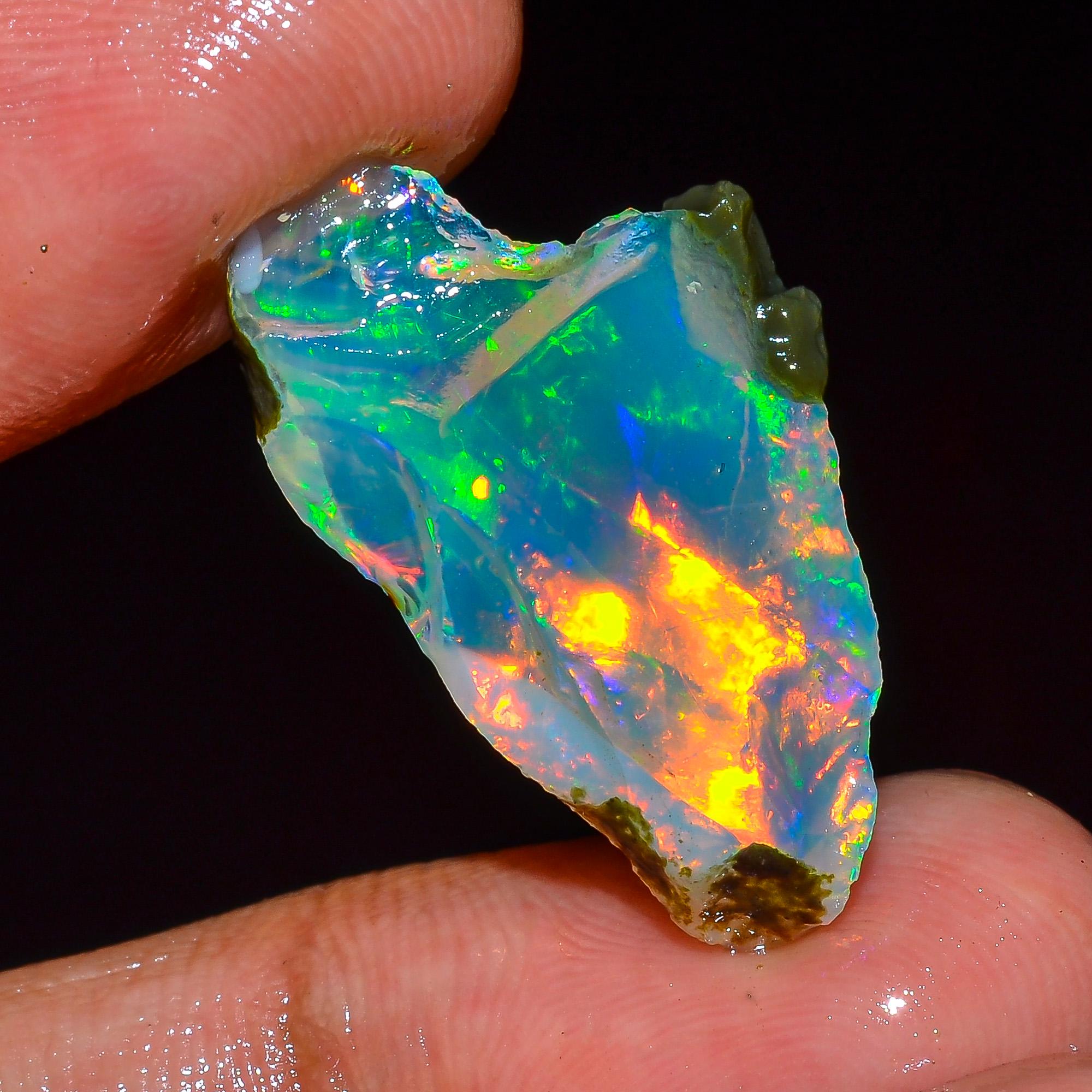 天然エチオピア産オパール原石、AAA+品質ウェロオパール原石