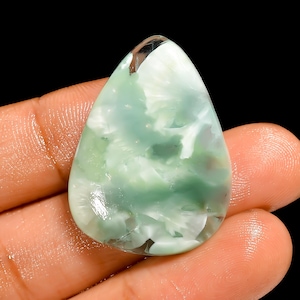 Cabochon in emimorfite / Cabochon in emimorfite naturale super appariscente da 29 ct. 31X23X4mm AK-8480