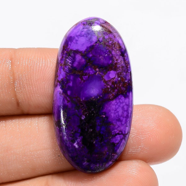 Purple Magnesite Dyed Awesome Top Grade Quality Loose Gemstone Oval Shape Cabochon For Making Jewelry 40.5 Ct. 34X17X6 mm AK-5018