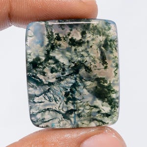Moss Agate Marvellous Loose Gemstone Radiant Shape Cabochon For Making Jewelry 34 Ct. 29X24X3 mm AK-7602