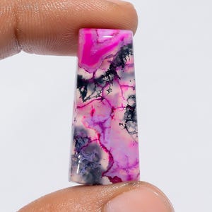 Pink Moss Agate Gorgeous Loose Gemstone Fancy Shape Cabochon For Making Jewelry 25.5 Ct. 29X12X5 mm AK-7624